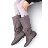Dámske semišové čižmy sivá farba, kód produktu ST-07P
