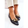 Kožené lodičky z hadí koža černe elissabeth / 4028-L CZAR KROK-2 (Veľkosť 36)
