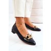 Kožené lodičky z hadí koža černe elissabeth / 4028-L CZAR KROK-2 (Veľkosť 36)