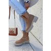 Módní semišové čižmy s střihem camel forget me / 30065 W. KAMEL (Veľkosť 38)