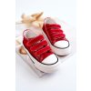 Detské tenisky na suchý zips červený bernie / 846-1/2/3 D RED (Veľkosť 34)