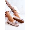 Dámske kožené mokasíny so strapcami růžove laressa / 22PB33-4673 APRICOT (Veľkosť 36)