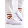 Biele dámske tenisky Lee Cooper na platforme s vyšívaným logom, kód produktu NJSK LCW-22-31-0890L WHT