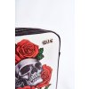 Kožená taška messenger ve vzoru goe znj012 černobílá / ZNJJ012 PRINT ROSES (Veľkosť Uni)