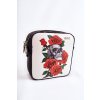 Kožená taška messenger ve vzoru goe znj012 černobílá / ZNJJ012 PRINT ROSES (Veľkosť Uni)