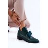 Kožené Brogues S Suede Mašlí Zelene Thalia (Veľkosť 37)