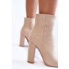Elegantní semišové boty na sloupku béžové Ettany (Veľkosť 40)