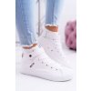 Biele dámske zateplené tenisky s umelou kožušinou, poľskej značky BS, kód produktu NJSK V274541FW WHITE