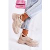 Dámske béžové tenisky z eko semiše a eko kože na plochej podrážke, kód produktu 6180 BEIGE