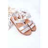 Detské lesklé Sandále strieborné natalie / 255-C SILVER (Veľkosť 20)