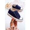 Detské tenisky na suchý zips námořnická modré bernie / 846-1/2/3 C NAVY (Veľkosť 34)