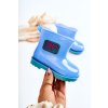 Detské brokátové galoše modré rain / HQ-2 BLUE (Veľkosť 26)