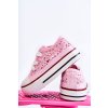 Detské tenisky s krajkou růžove roly-poly / 862-C PINK (Veľkosť 20)
