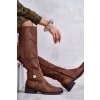 Dámske hnedé kožené členkové čižmy na zips s rovnou podrážkou, kód produktu 23-10803 BEIGE
