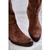 Dámske hnedé kožené členkové čižmy na zips s rovnou podrážkou, kód produktu 23-10803 BEIGE