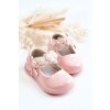 Ružové detské balerínky s eko-patentovanou kožou a ružami NC82 PINK