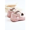 Ružové detské balerínky s eko-patentovanou kožou a ružami NC82 PINK