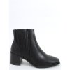 Dámske čierne členkové topánky na širokom podpätku, kód produktu 8297-C284