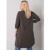 Khaki zelená dámska bavlnená tunika plus size s vreckami, kód RV-TU-6797.47