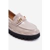 Lakované mokasíny na platforme svetlo šedé ronin / MR-X351 L.GREY (Veľkosť 36)