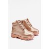 Detské členkové topánky traperky zateplené champagne dexter / 20306-H CHAMPAGNE (Veľkosť 29)