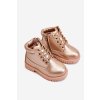 Detské členkové topánky traperky zateplené champagne dexter / 20306-H CHAMPAGNE (Veľkosť 29)