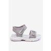 Detské Sandále na suchý zips big star ll374194 stříbrne / LL374194 SREBRNY (Veľkosť 34)