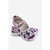 Detské balerínky v kvetech námořnických modro-šedá noah / ZC70/ZC71 GREY (Veľkosť 19)