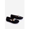 Dámské semišové mokasíny s krystaly černe Lucille (Veľkosť 37)