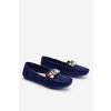 Dámské semišové mokasíny s krystaly námořnická modré Lucille (Veľkosť 37)
