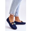 Dámské semišové mokasíny s krystaly námořnická modré Lucille (Veľkosť 37)
