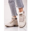 Béžové dámske členkové topánky z eko kože, módna obuv, kód produktu GD-CC-32BE