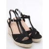 Dámske čierne sandále na platforme s rovnakou podrážkou, kód produktu A6010