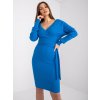 Dámske tmavo-modre šaty vypasované kód produktu RV-SK-5297.23P