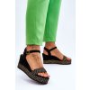 Klasické dámské sandály na klínu černé Malmo (Veľkosť 40)