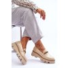 Módní mokasíny na platforme s ozdobou laura messi 2600 béžové / 2600/646 BEIGE (Veľkosť 41)