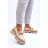 Módní mokasíny na platforme s ozdobou laura messi 2600 béžové / 2600/646 BEIGE (Veľkosť 41)