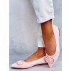 Ružové dámske baleríny z eko semišu s špicatou špičkou na bežný deň, kód produktu T515