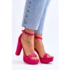 Pohodlné semišové sandály na vysokém podpatku Fuchsia Essence (Veľkosť 40)