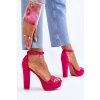 Pohodlné semišové sandály na vysokém podpatku Fuchsia Essence (Veľkosť 40)