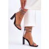 Elegantní šnurované Sandále s kamínky čierne nessy / H8-508 BLACK (Veľkosť 37)