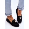 Klasické slip on mokasíny čierne carly / GO-105 BLACK (Veľkosť 36)