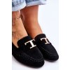 Klasické slip on mokasíny čierne carly / GO-105 BLACK (Veľkosť 36)