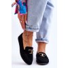 Klasické slip on mokasíny čierne carly / GO-105 BLACK (Veľkosť 36)