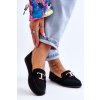 Klasické slip on mokasíny čierne carly / GO-105 BLACK (Veľkosť 36)