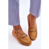 Klasické semišové mokasíny so zdobením camel amera / N22-866 CAMEL (Veľkosť 36)