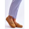 Klasické semišové mokasíny so zdobením camel amera / N22-866 CAMEL (Veľkosť 36)