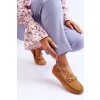 Klasické semišové mokasíny so zdobením camel amera / N22-866 CAMEL (Veľkosť 36)