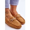 Klasické semišové mokasíny so zdobením camel amera / N22-866 CAMEL (Veľkosť 36)