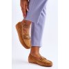Klasické semišové mokasíny so zdobením camel amera / N22-866 CAMEL (Veľkosť 36)